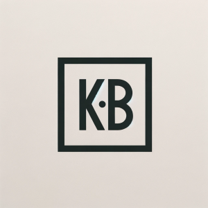 DALL·E 2023-12-10 18.24.28 - Design an ultra-minimalist and sophisticated square logo with the initials 'K B'. Utilize a very small and delicate font for the initials, ensuring th